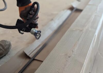 wood spray finishing of wood panels by FHG contracting in Beaumont